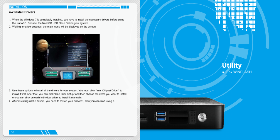 2 install drivers, Utility | Foxconn AT-5250 User Manual | Page 19 / 22