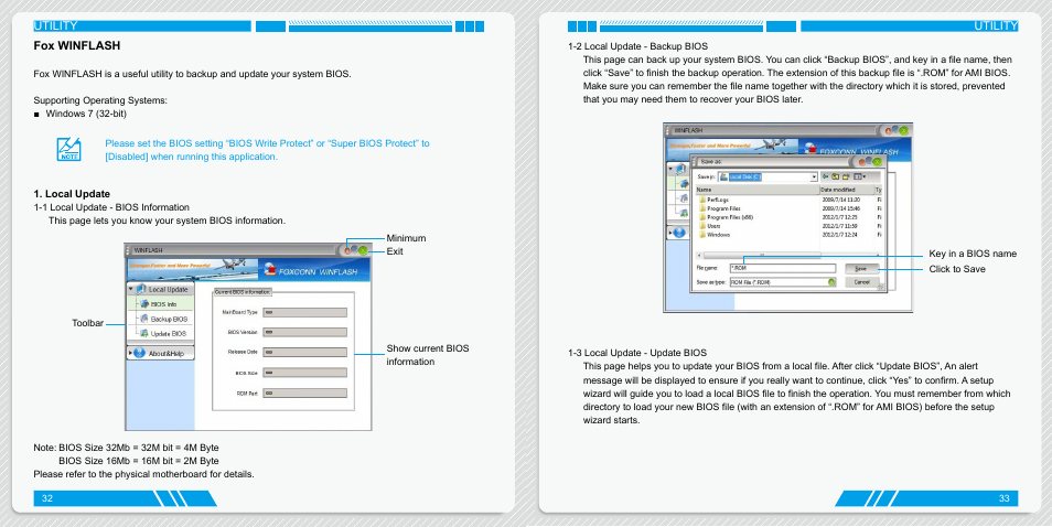 Fox winflash, Local update | Foxconn AT-5250 User Manual | Page 20 / 22