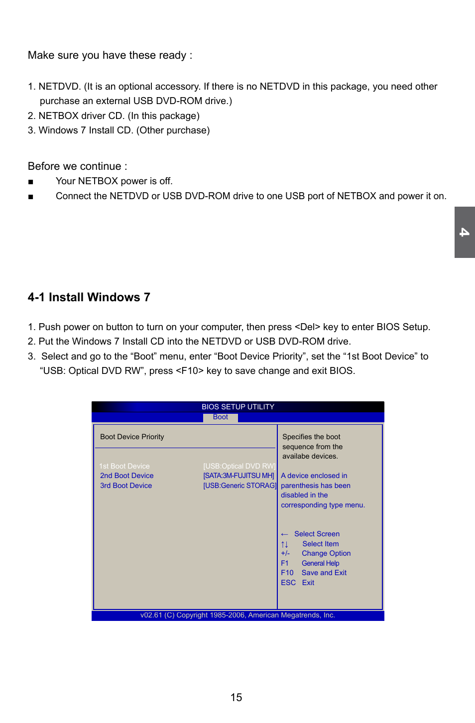 1 install windows 7, 15 make sure you have these ready, Before we continue | Foxconn nT-330i User Manual | Page 21 / 41