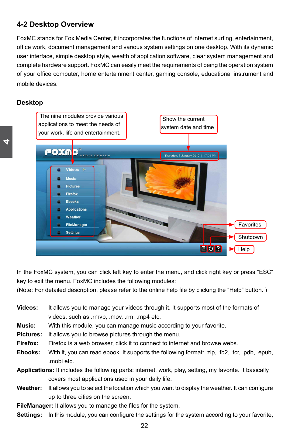2 desktop overview | Foxconn nT-410 User Manual | Page 26 / 32