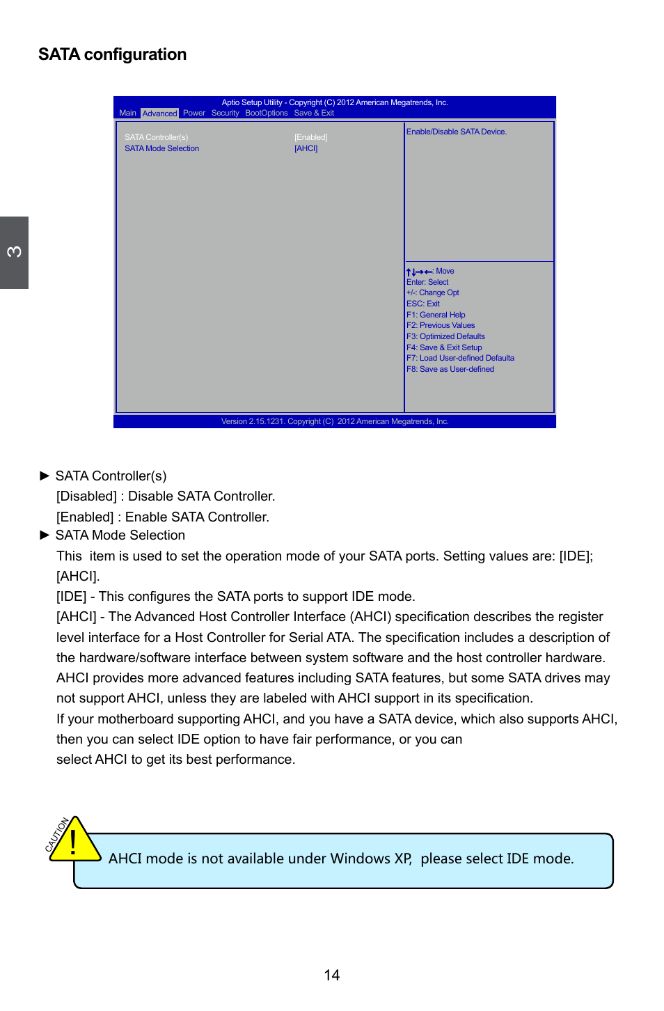 Sata configuration | Foxconn nT-i2847 User Manual | Page 19 / 36