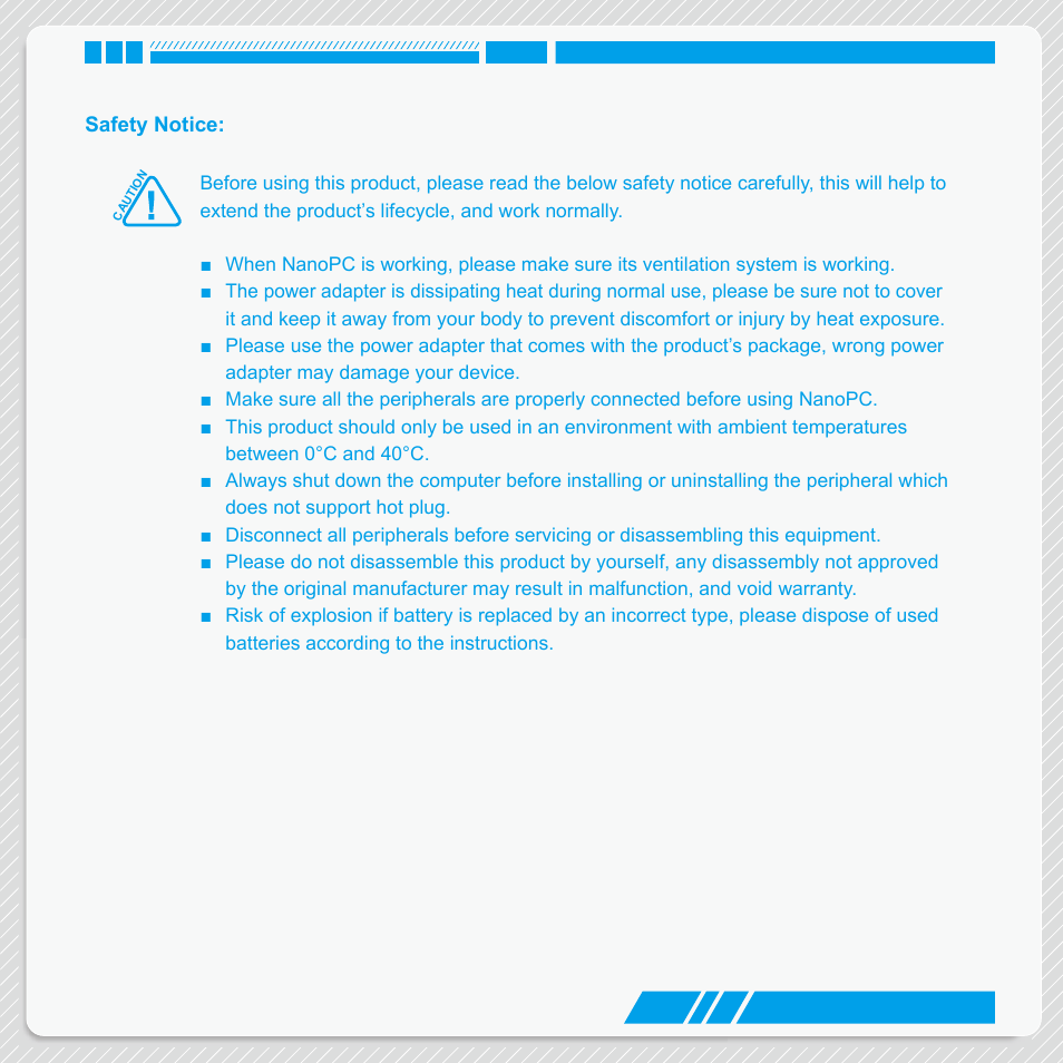 Safety notice | Foxconn nT-iBT18 User Manual | Page 3 / 55