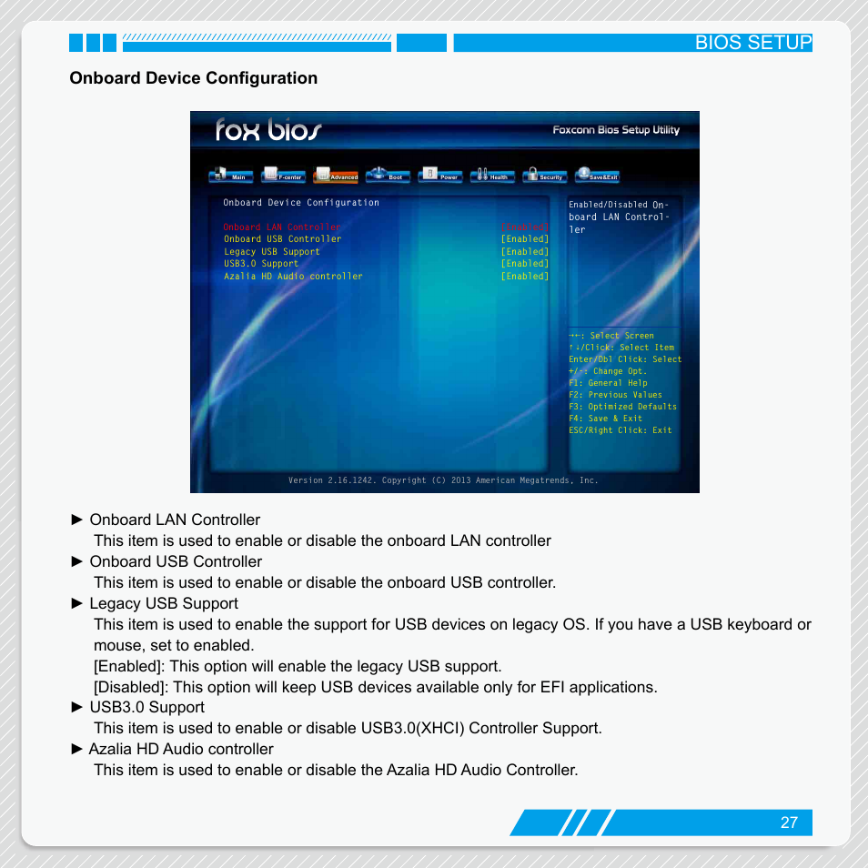 Onboard device configuration, Bios setup | Foxconn nT-iBT18 User Manual | Page 33 / 55