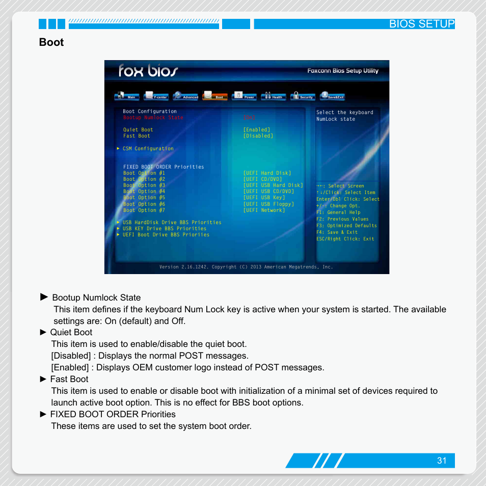 Boot, Bios setup boot | Foxconn nT-iBT18 User Manual | Page 37 / 55