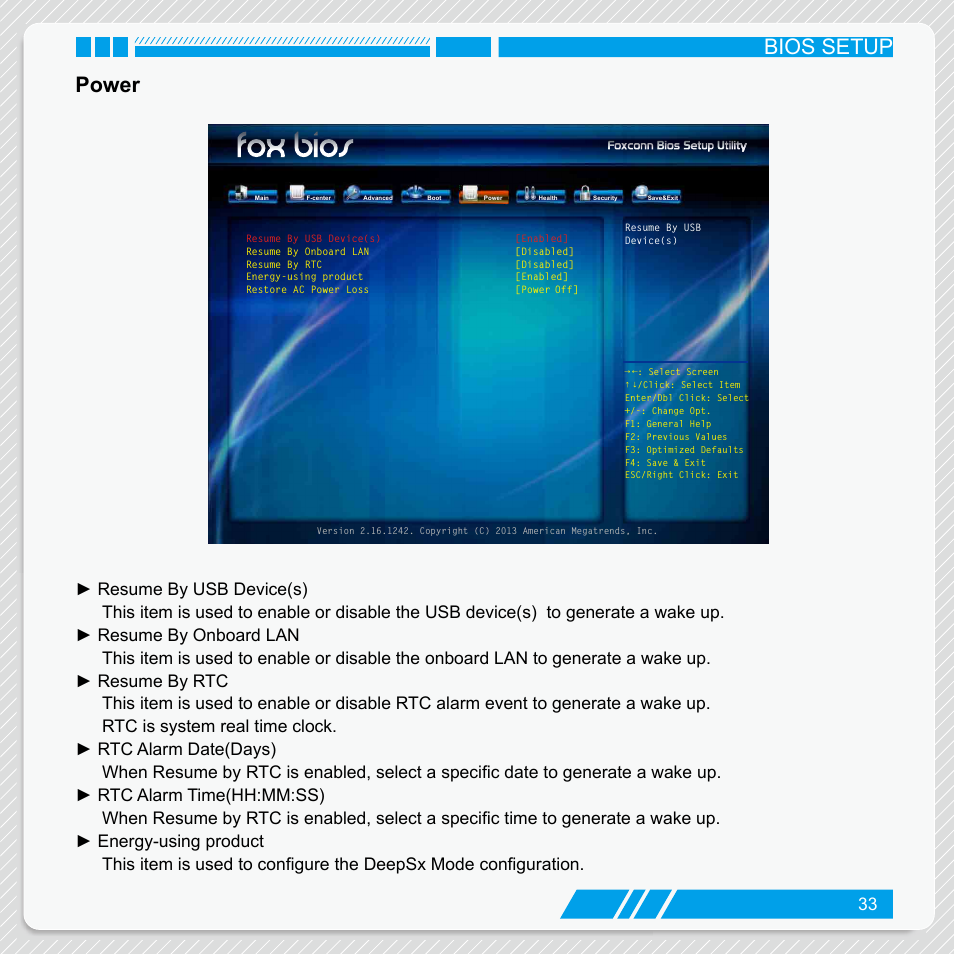 Power, Bios setup power | Foxconn nT-iBT18 User Manual | Page 39 / 55