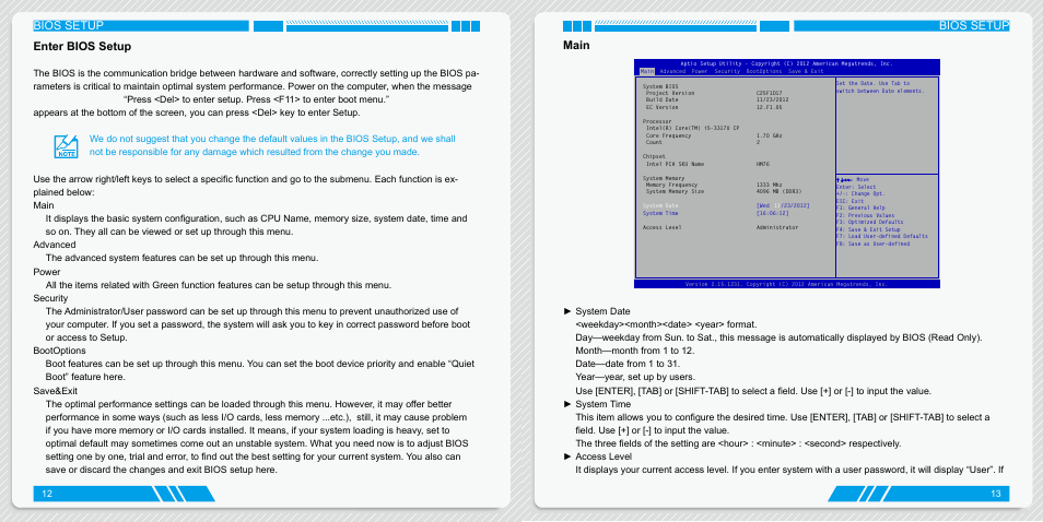 Enter bios setup, Main, Enter bios setup main | Bios setup, Bios setup main | Foxconn AT-7300 User Manual | Page 10 / 22