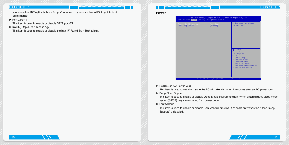 Power, Bios setup | Foxconn AT-7300 User Manual | Page 13 / 22