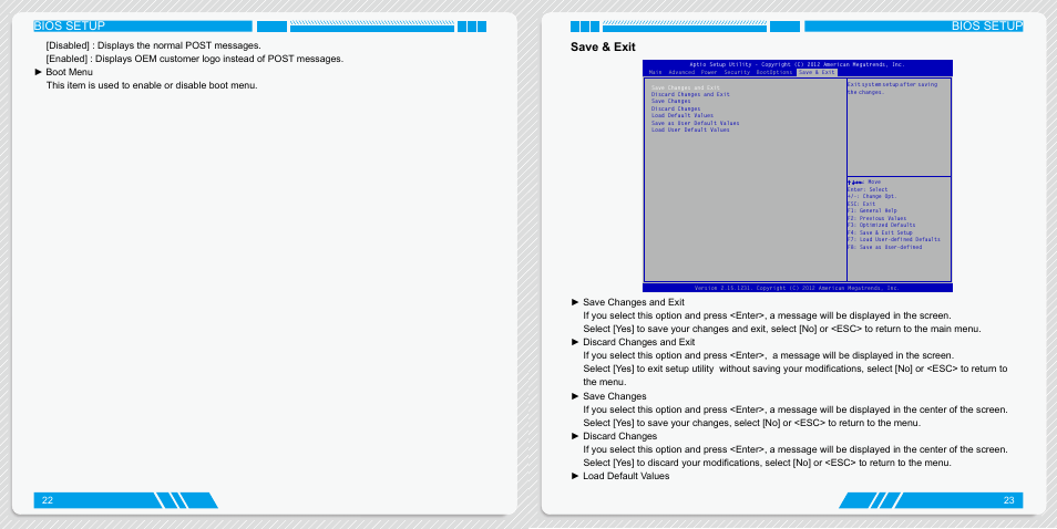Save & exit, Bios setup | Foxconn AT-7300 User Manual | Page 15 / 22