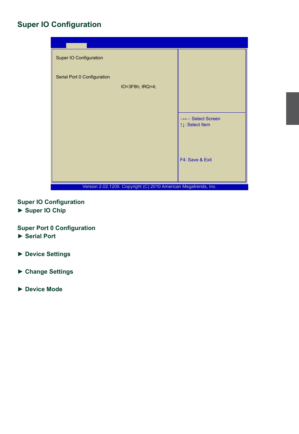 Super io configuration | Foxconn R10-H1 User Manual | Page 36 / 73
