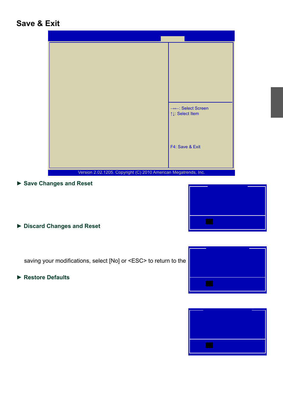 Save & exit | Foxconn R10-H1 User Manual | Page 46 / 73