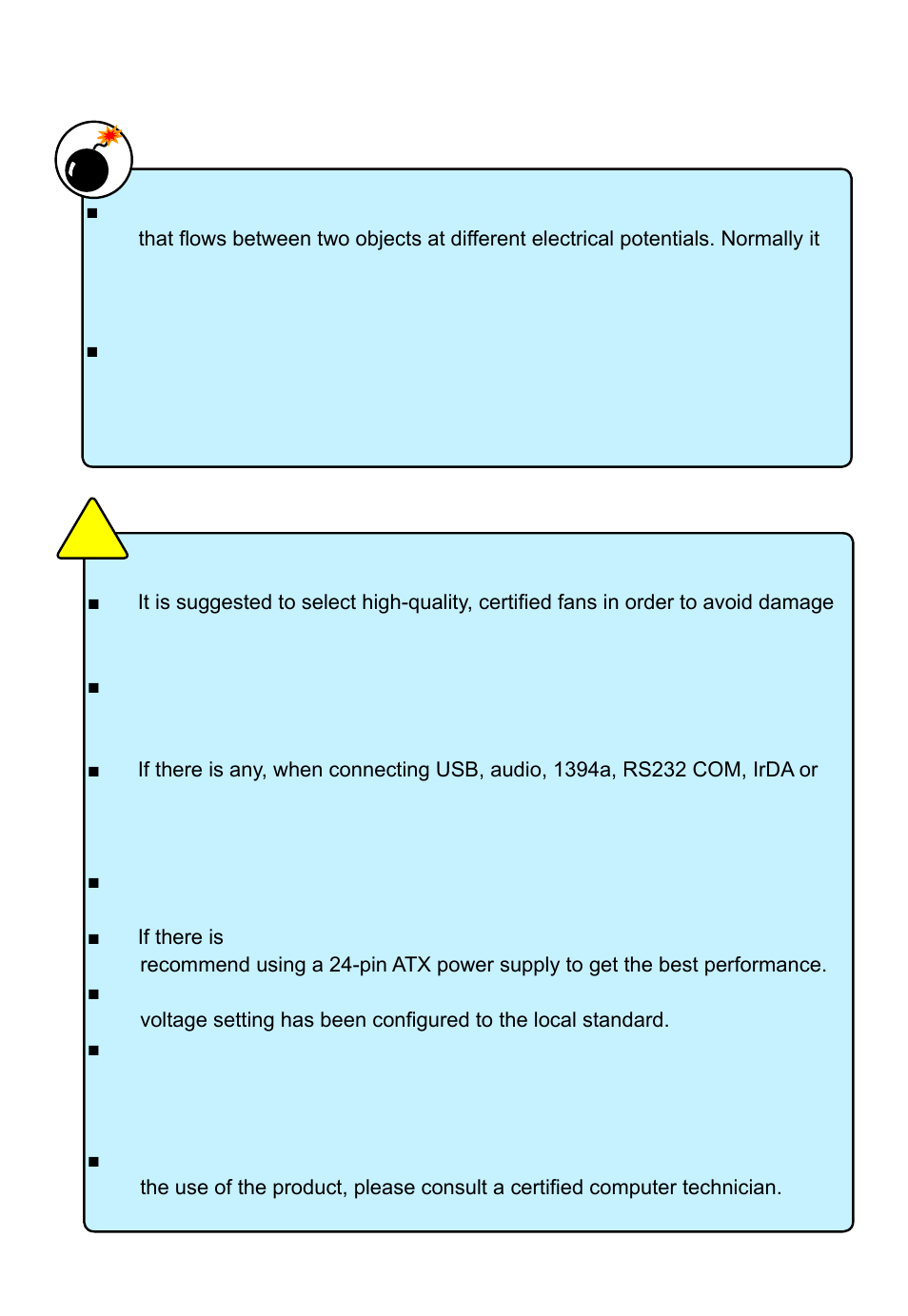 Installation precautions | Foxconn R10-H1 User Manual | Page 5 / 73