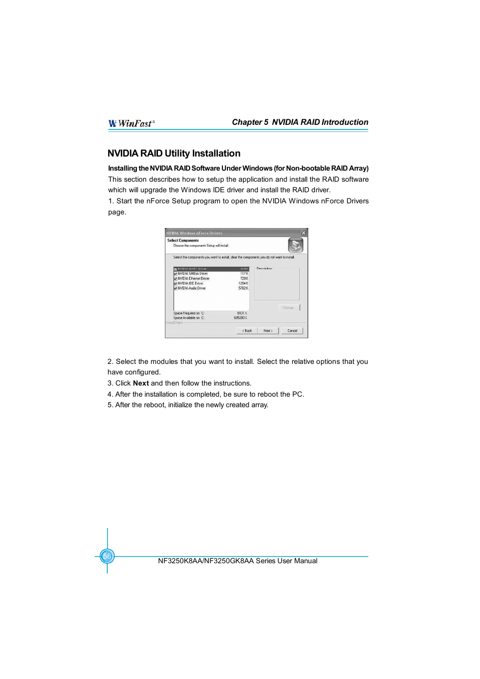Nvidia raid utility installation | Foxconn NF3250K8AA-ERS User Manual | Page 63 / 68
