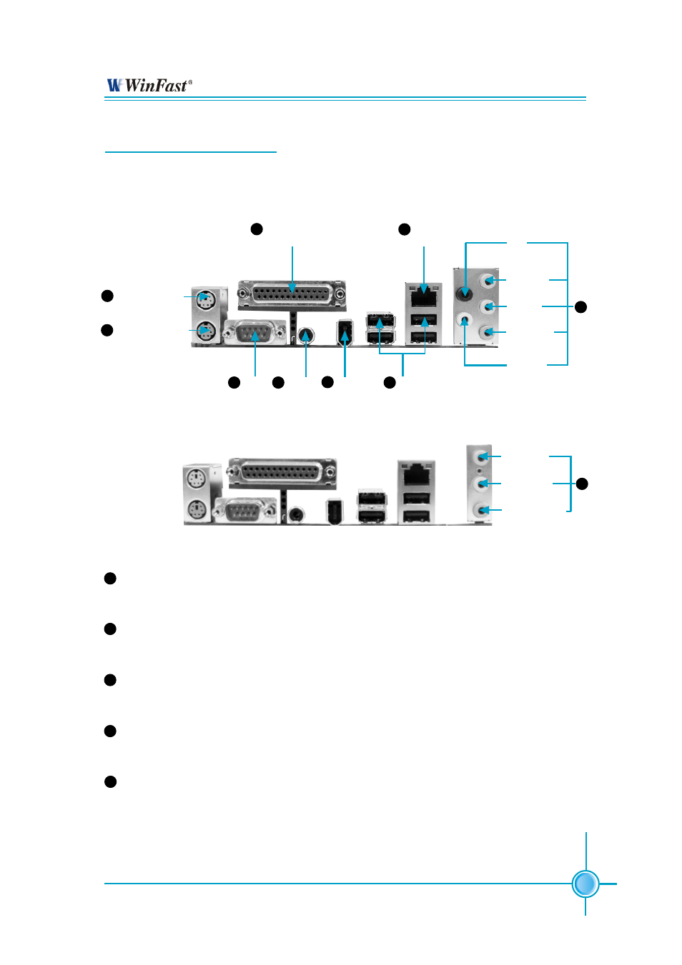 Chapter 2 installation instructions, Rear panel connectors, Nf4k8ab series user manual | For -8 models for -6 models | Foxconn NF4K8AB-8EKRS User Manual | Page 23 / 75