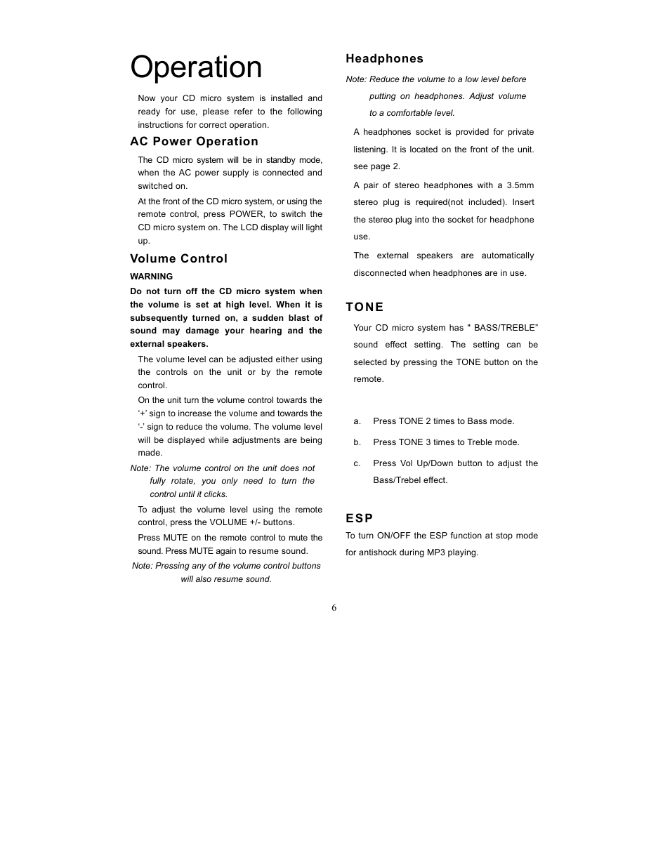 Operation | Curtis SRCD-719 User Manual | Page 7 / 14