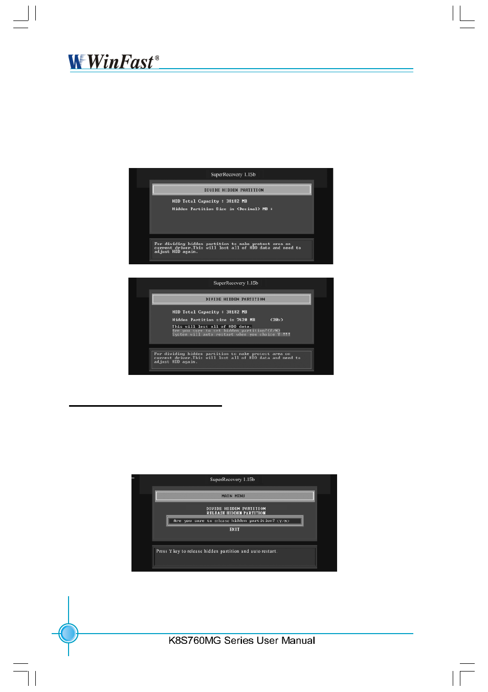 Release hidden partition, Chapter 6 special bios functions | Foxconn K8S760MG-6ELRS User Manual | Page 103 / 108