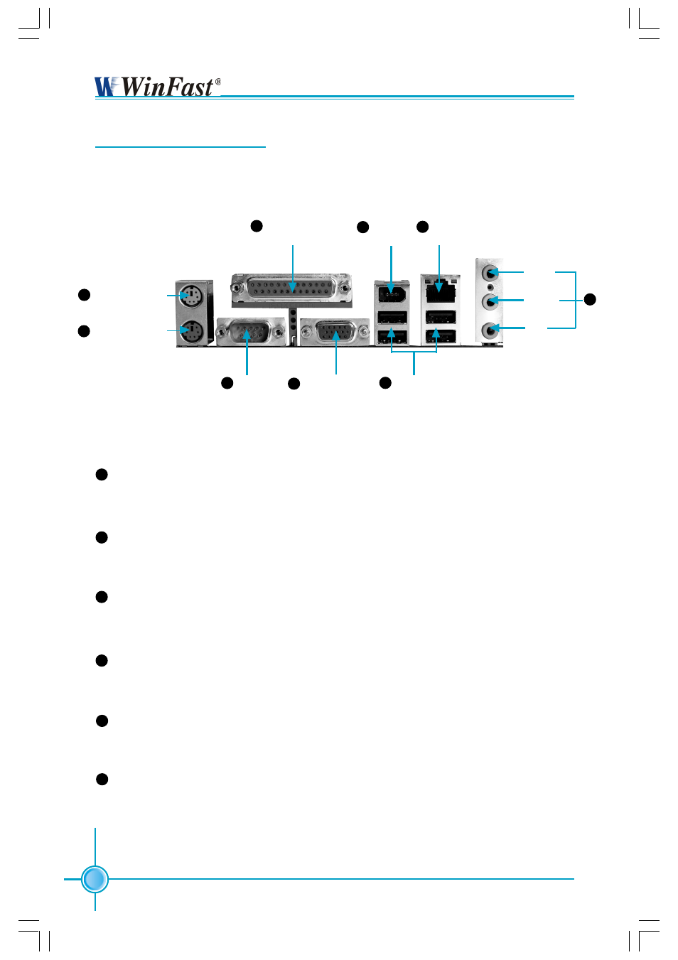 Chapter 2 installation instructions, Rear panel connectors, Ps/2 mouse port | Ps/2 keyboard port, Serial port: com1, Vga connector, Parallel port: printer port, Usb ports, K8s760mg series user manual, This green 6-pin connector is for a ps/2 mouse | Foxconn K8S760MG-6ELRS User Manual | Page 23 / 108