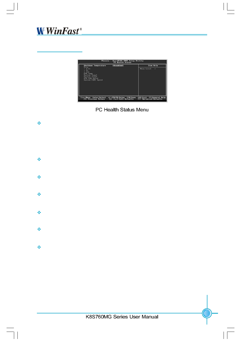 Chapter 3 bios description pc health status | Foxconn K8S760MG-6ELRS User Manual | Page 66 / 108