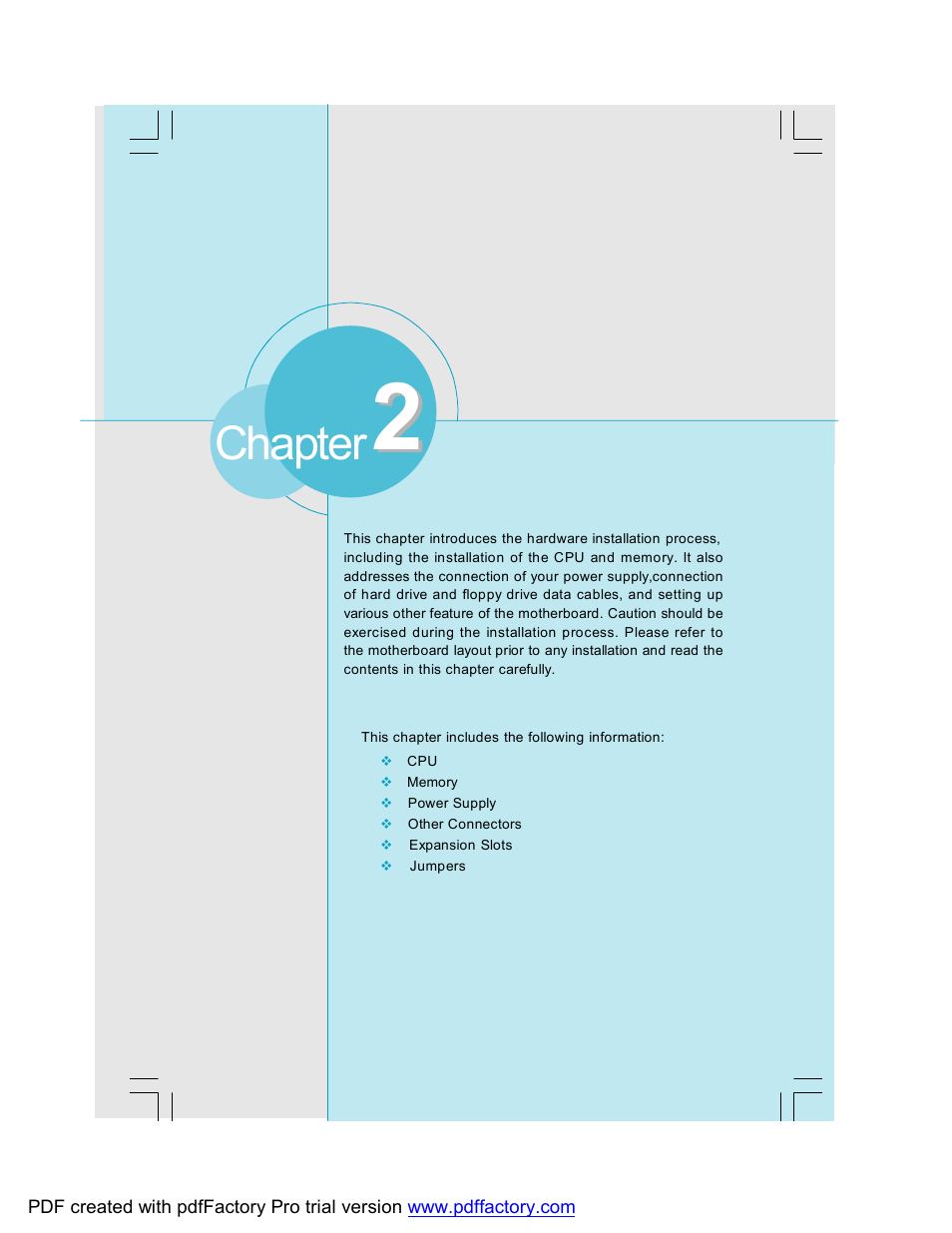 Chapter | Foxconn 761GXK8MC-RS User Manual | Page 13 / 85