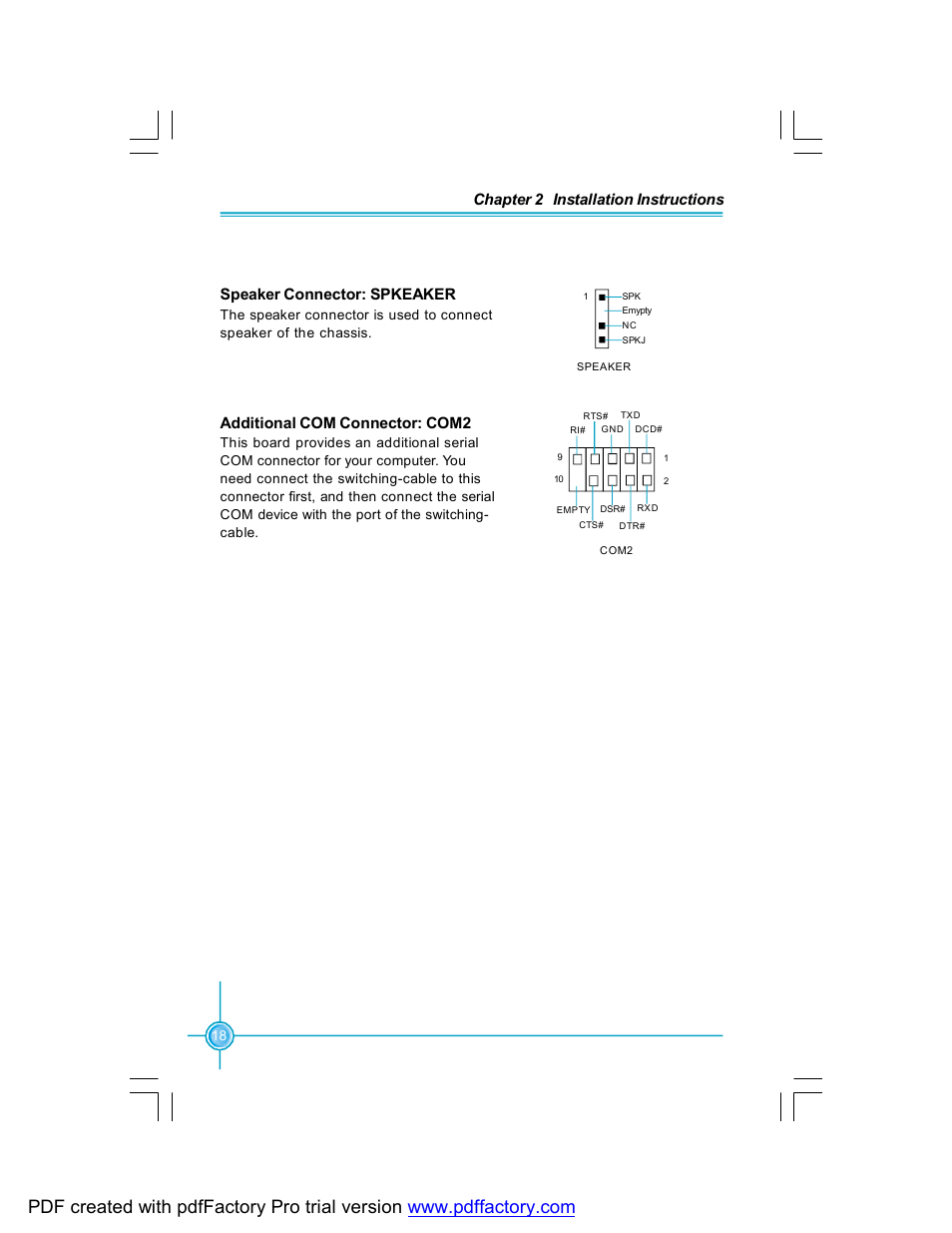 Additional com connector: com2 | Foxconn 761GXK8MC-RS User Manual | Page 25 / 85
