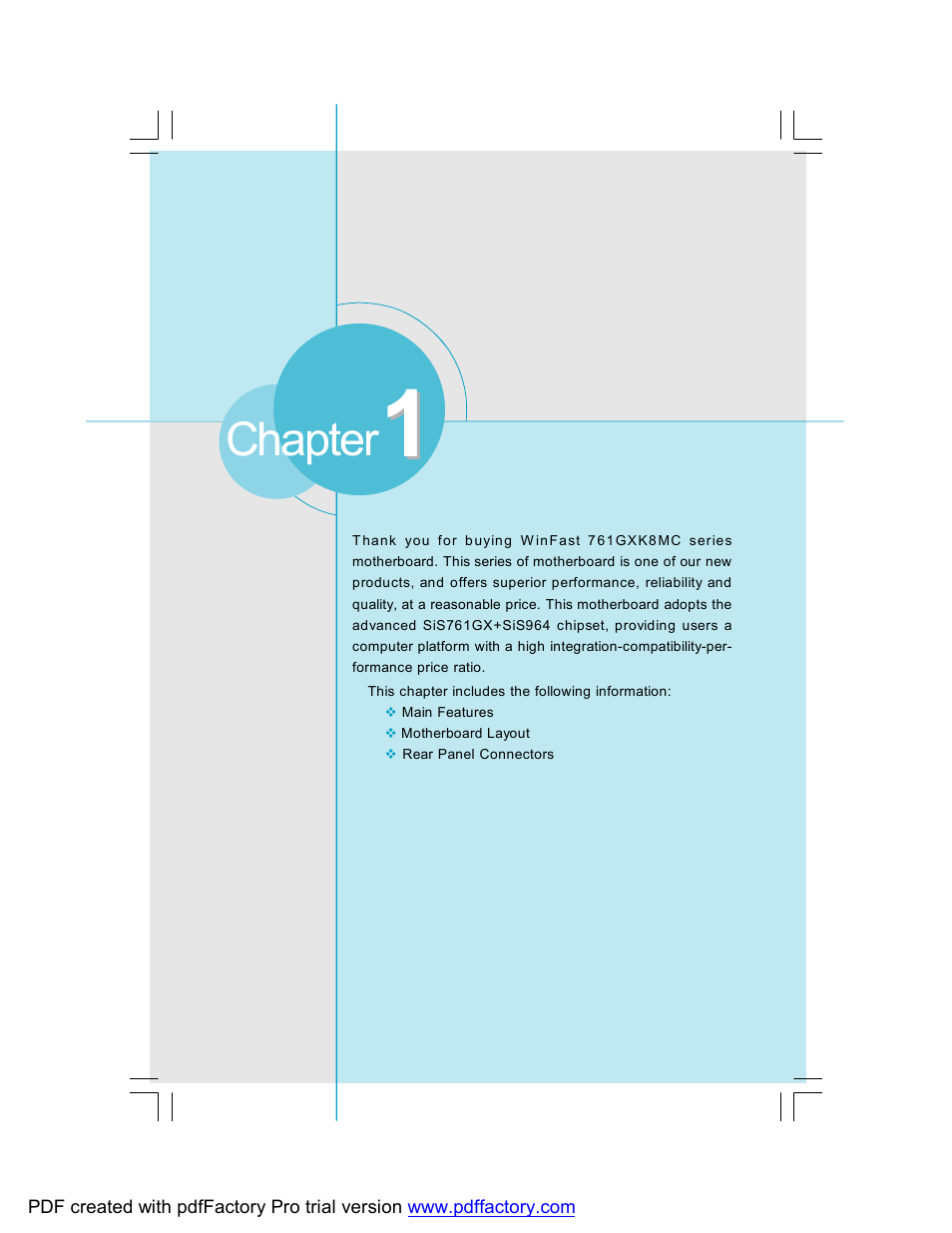 Chapter | Foxconn 761GXK8MC-RS User Manual | Page 8 / 85