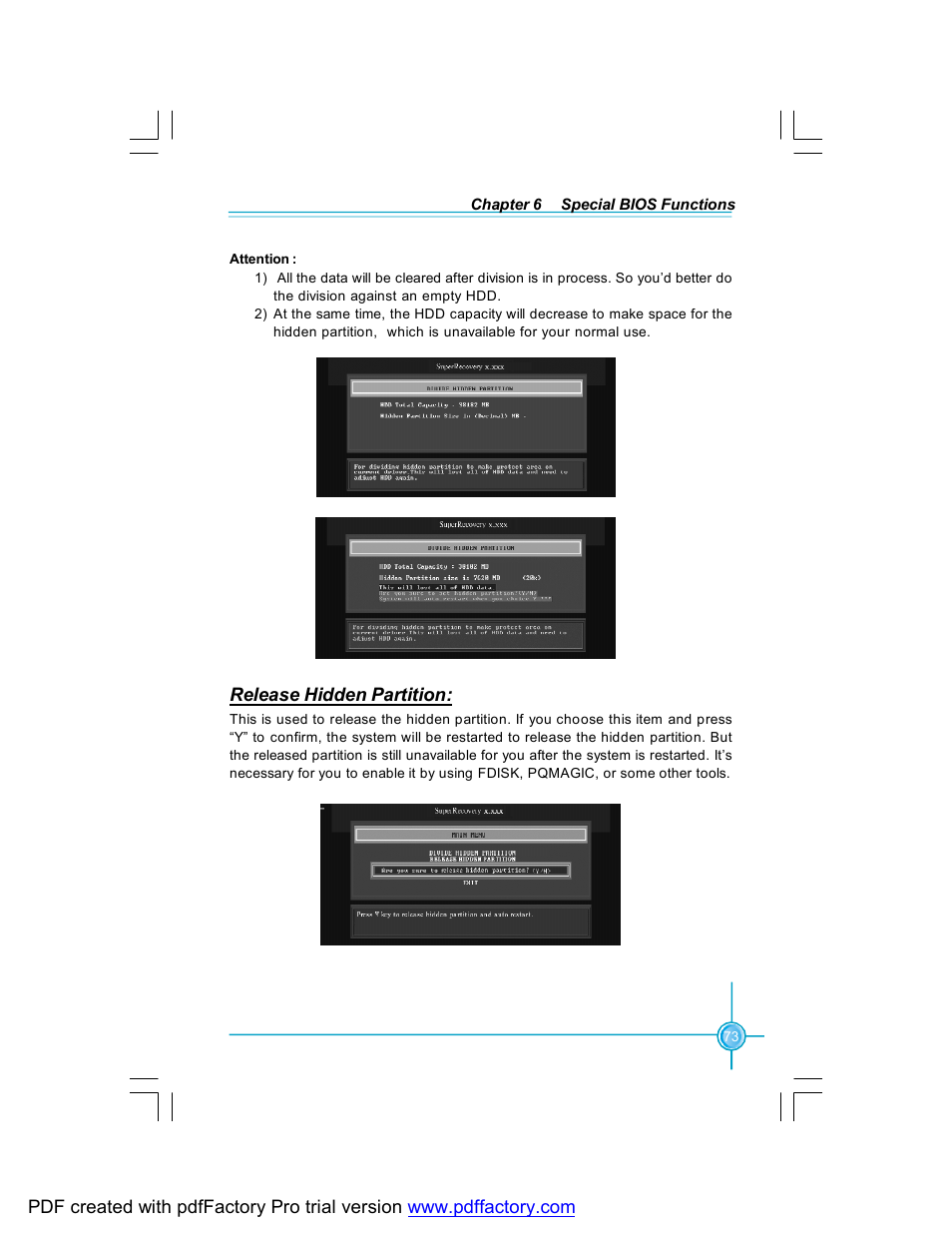 Release hidden partition | Foxconn 761GXK8MC-RS User Manual | Page 80 / 85