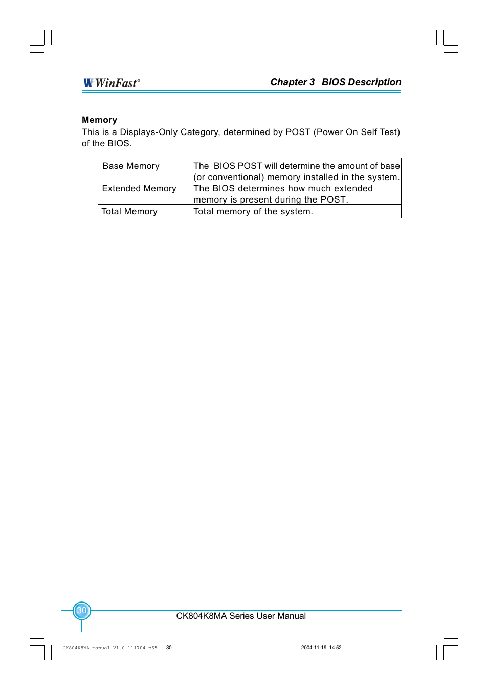 Chapter 3 bios description | Foxconn CK804K8MA-KS User Manual | Page 38 / 55