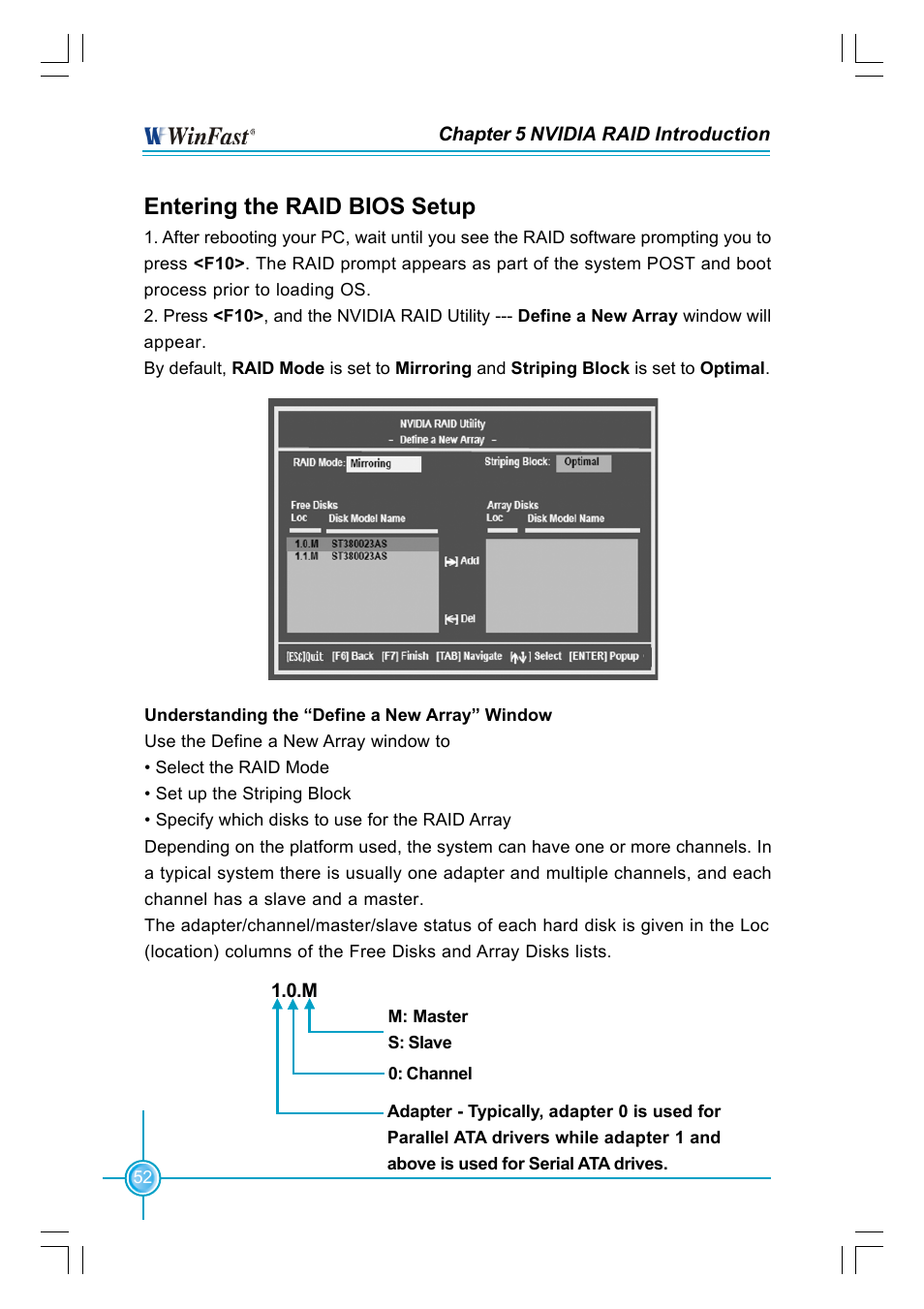 Entering the raid bios setup | Foxconn NF4K8AC-RS User Manual | Page 59 / 68