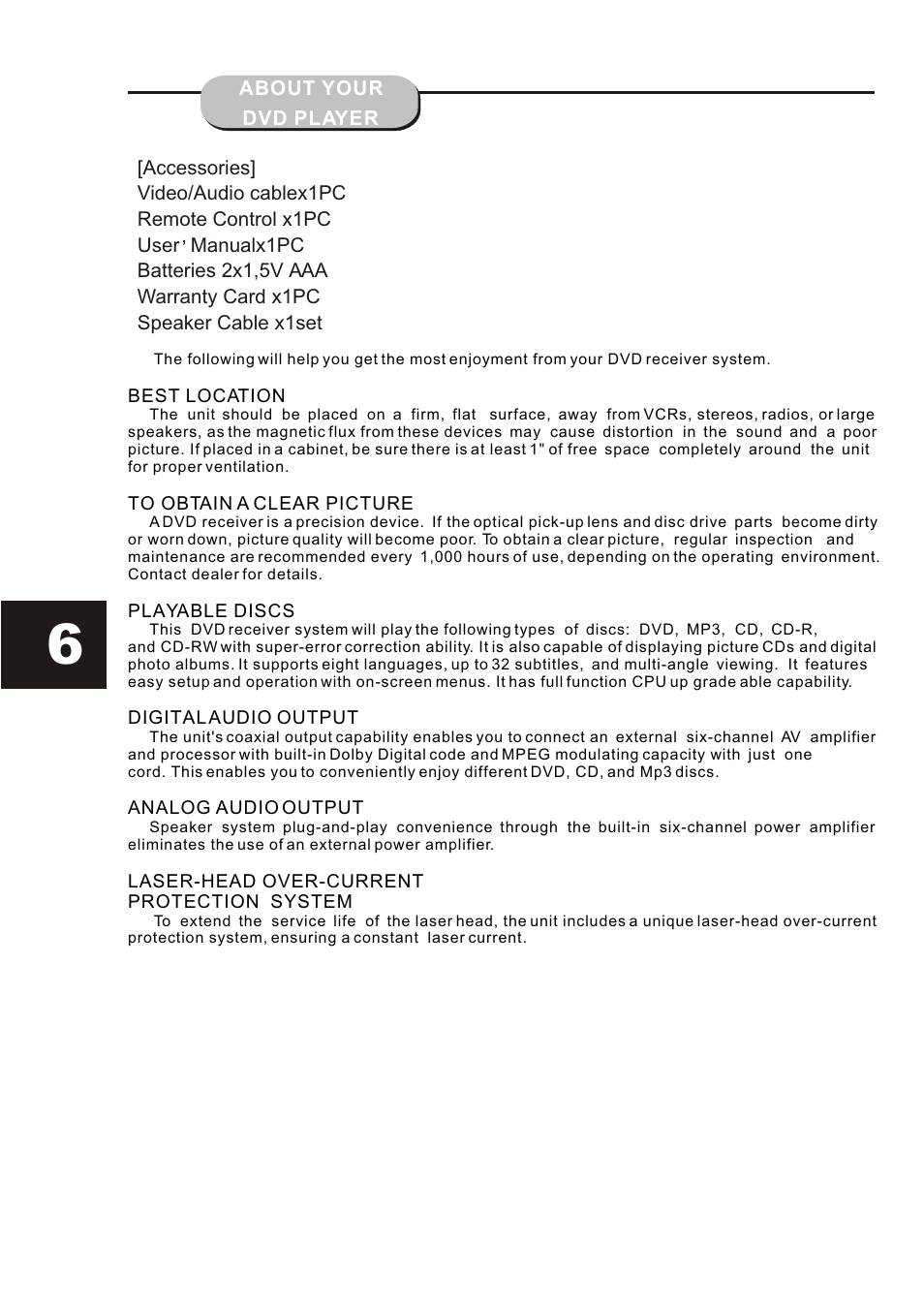 Т³гж 6 | Curtis DVD6019-B User Manual | Page 6 / 31
