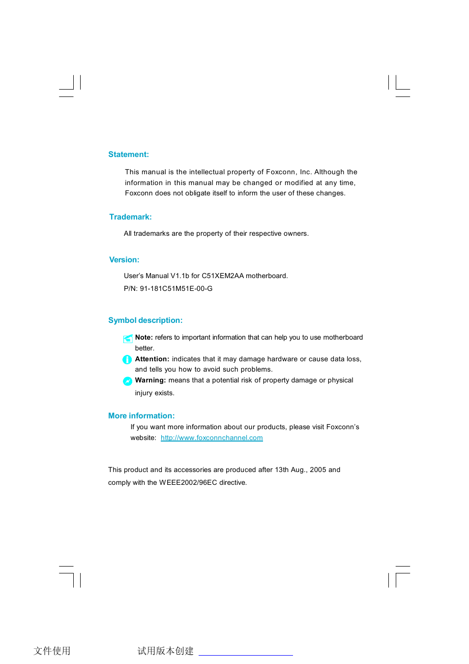 Foxconn C51XEM2AA-8EKRS2H User Manual | 114 pages