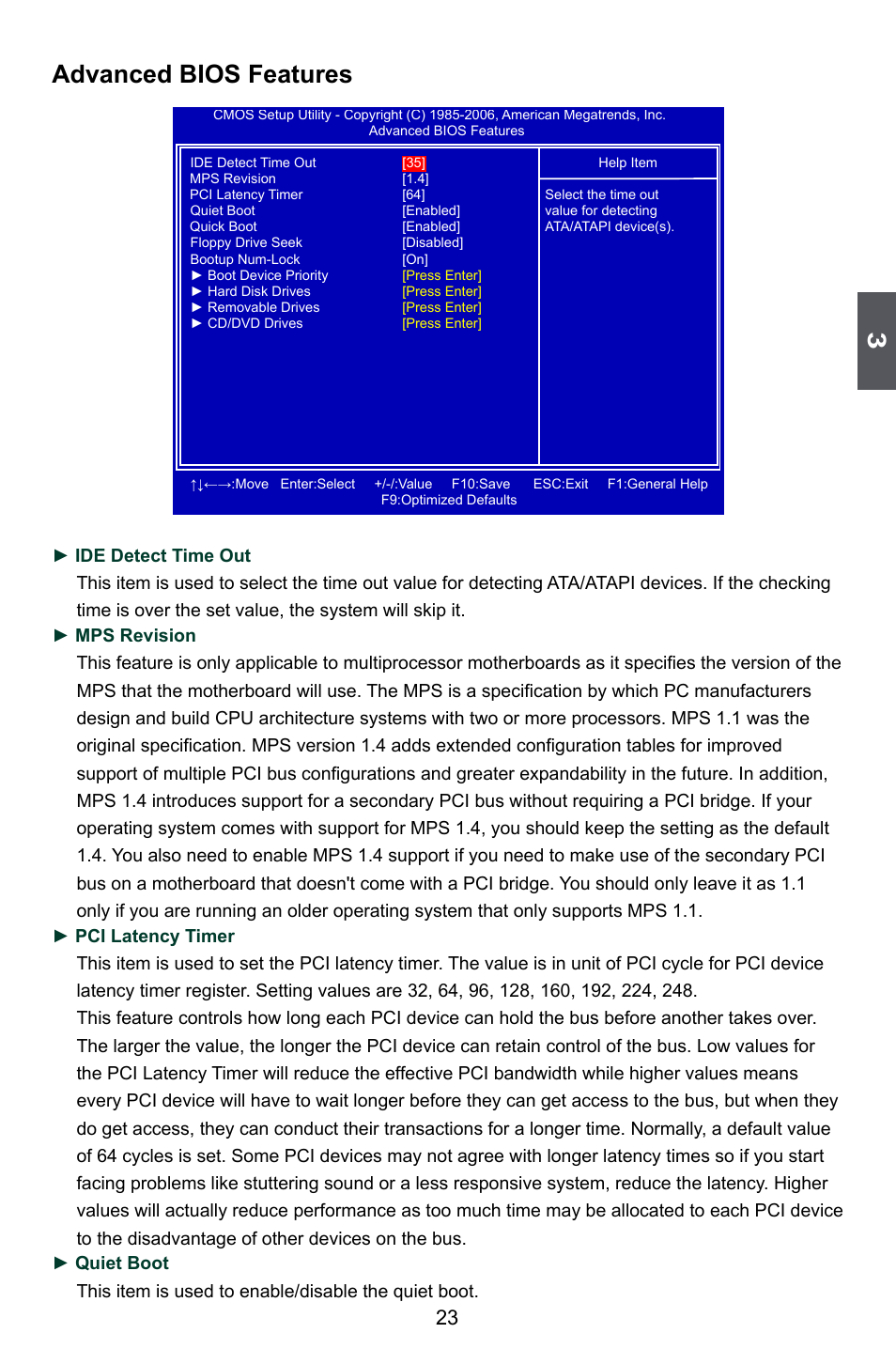 Advanced bios features | Foxconn A74ML Series User Manual | Page 30 / 105