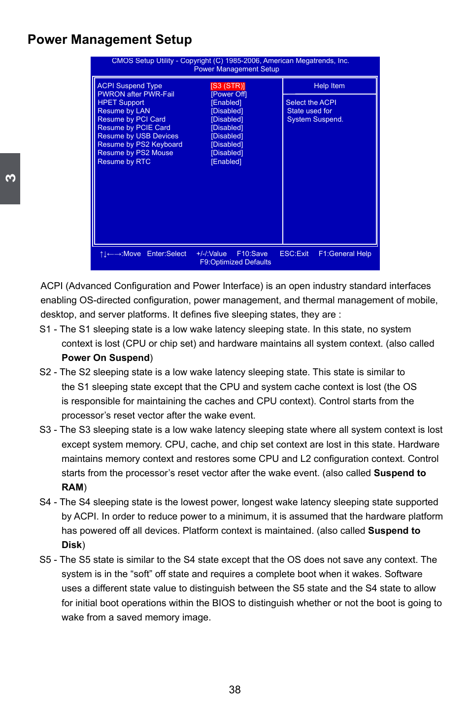 Power management setup | Foxconn A74ML Series User Manual | Page 45 / 105