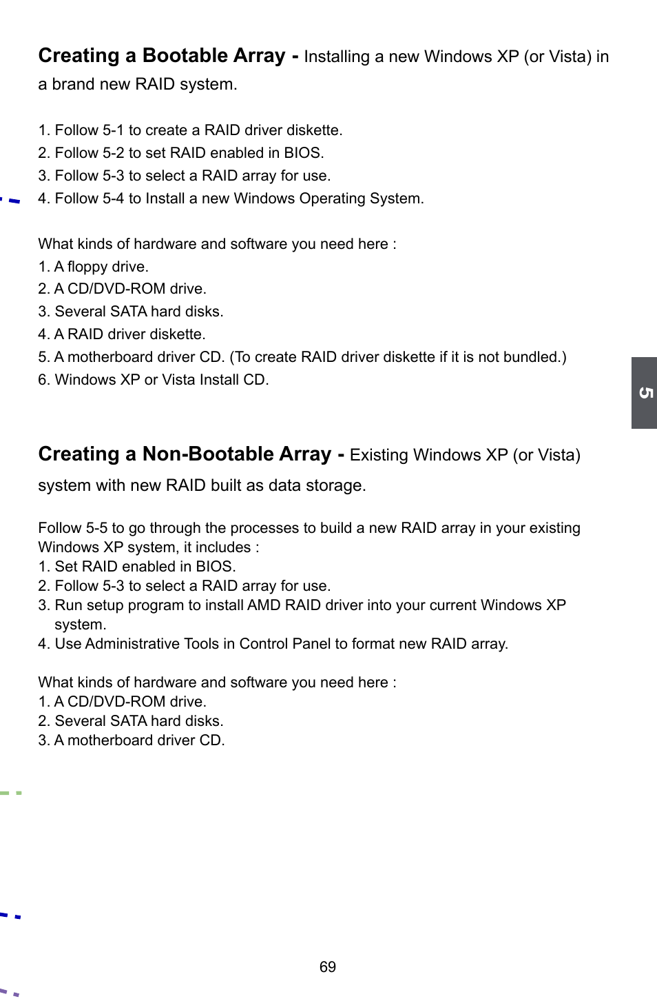 Creating a bootable array, Creating a non-bootable array | Foxconn A74ML Series User Manual | Page 76 / 105