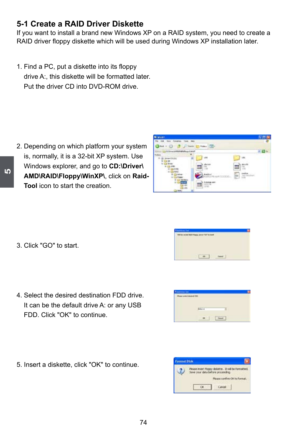 1 create a raid driver diskette | Foxconn A74ML Series User Manual | Page 81 / 105