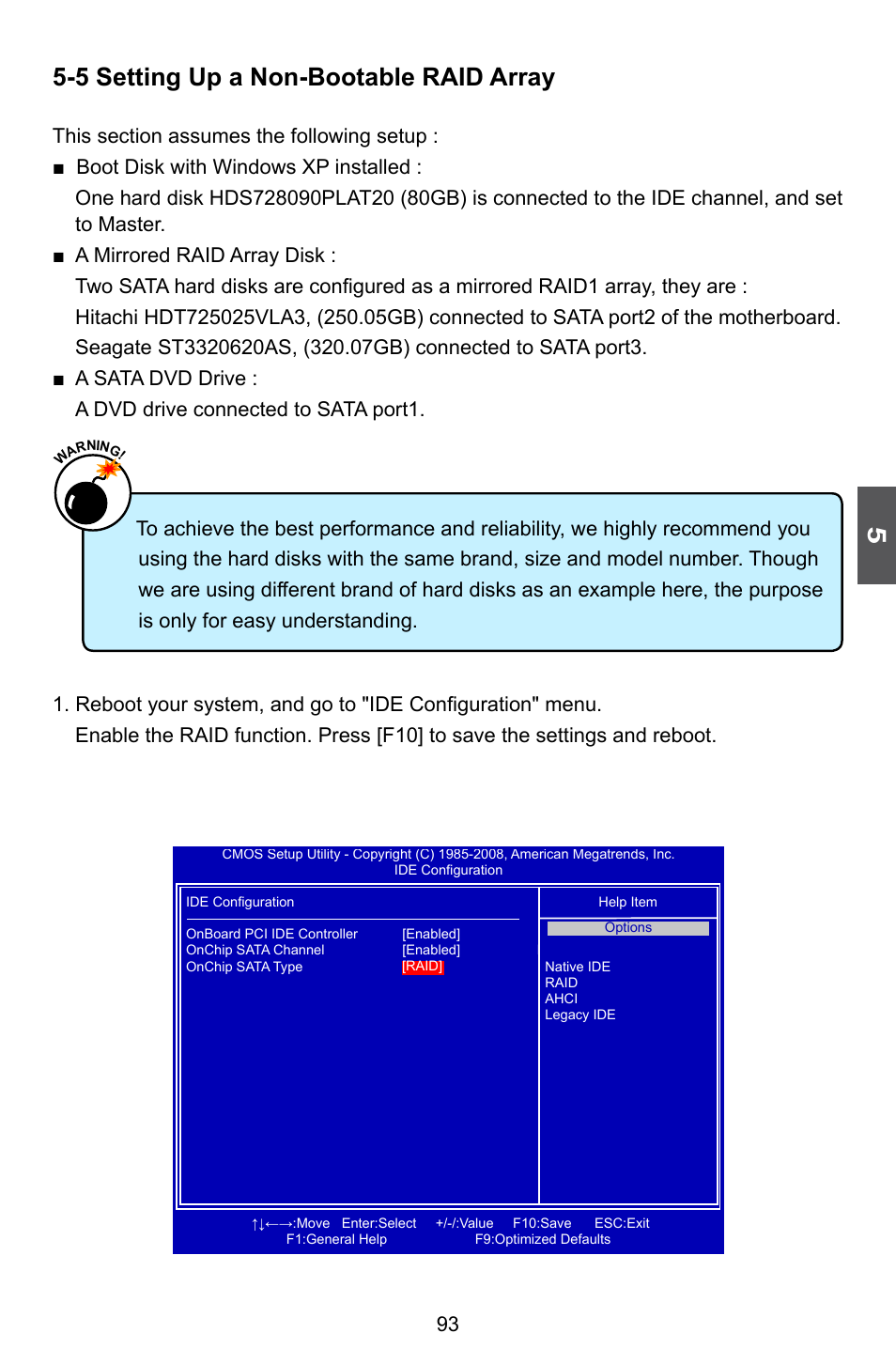5 setting up a non-bootable raid array | Foxconn A76ML Series User Manual | Page 100 / 105