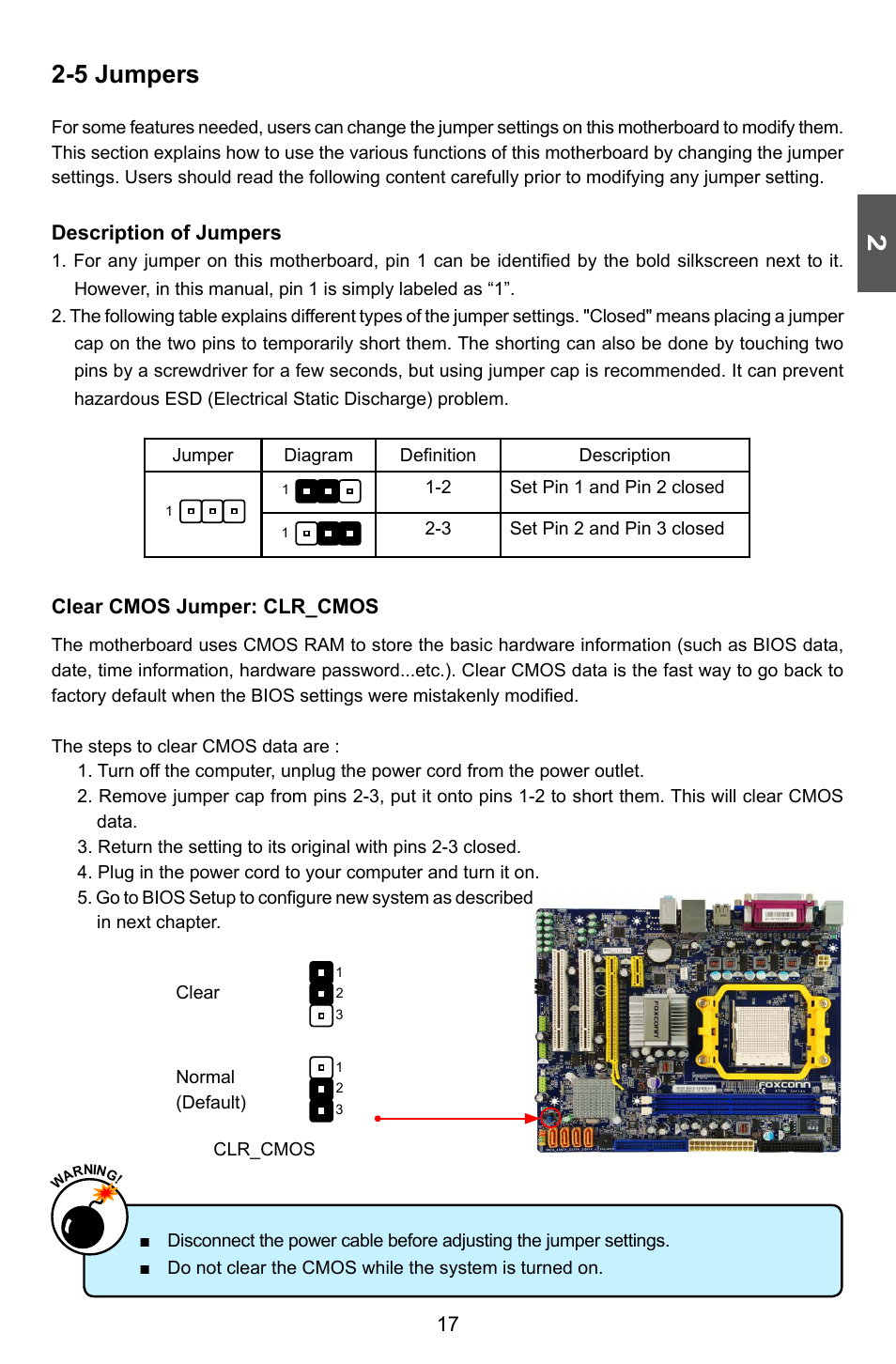 5 jumpers | Foxconn A76ML Series User Manual | Page 24 / 105