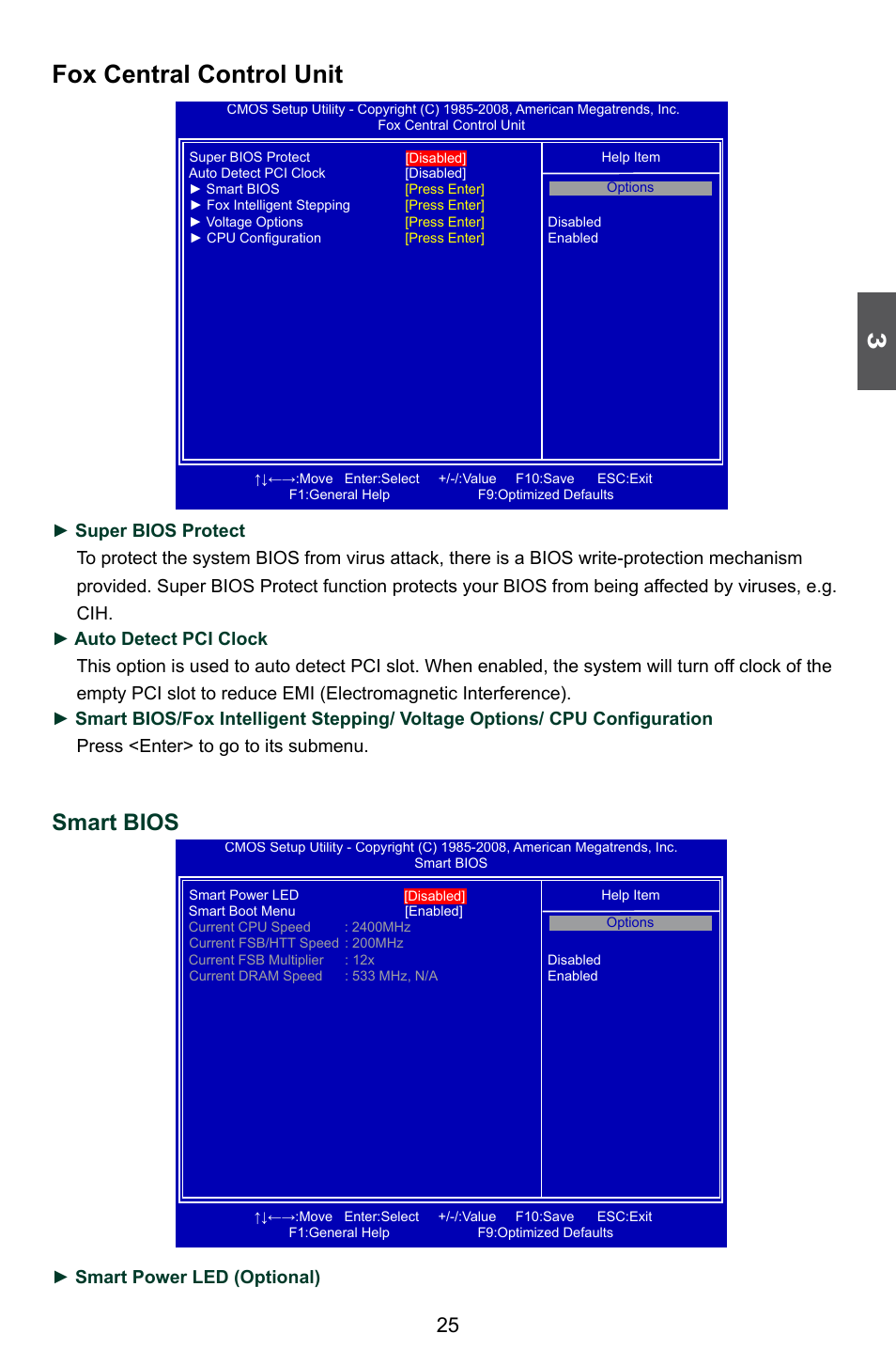 Fox central control unit, Smart bios, Smart power led (optional) | Foxconn A76ML Series User Manual | Page 32 / 105