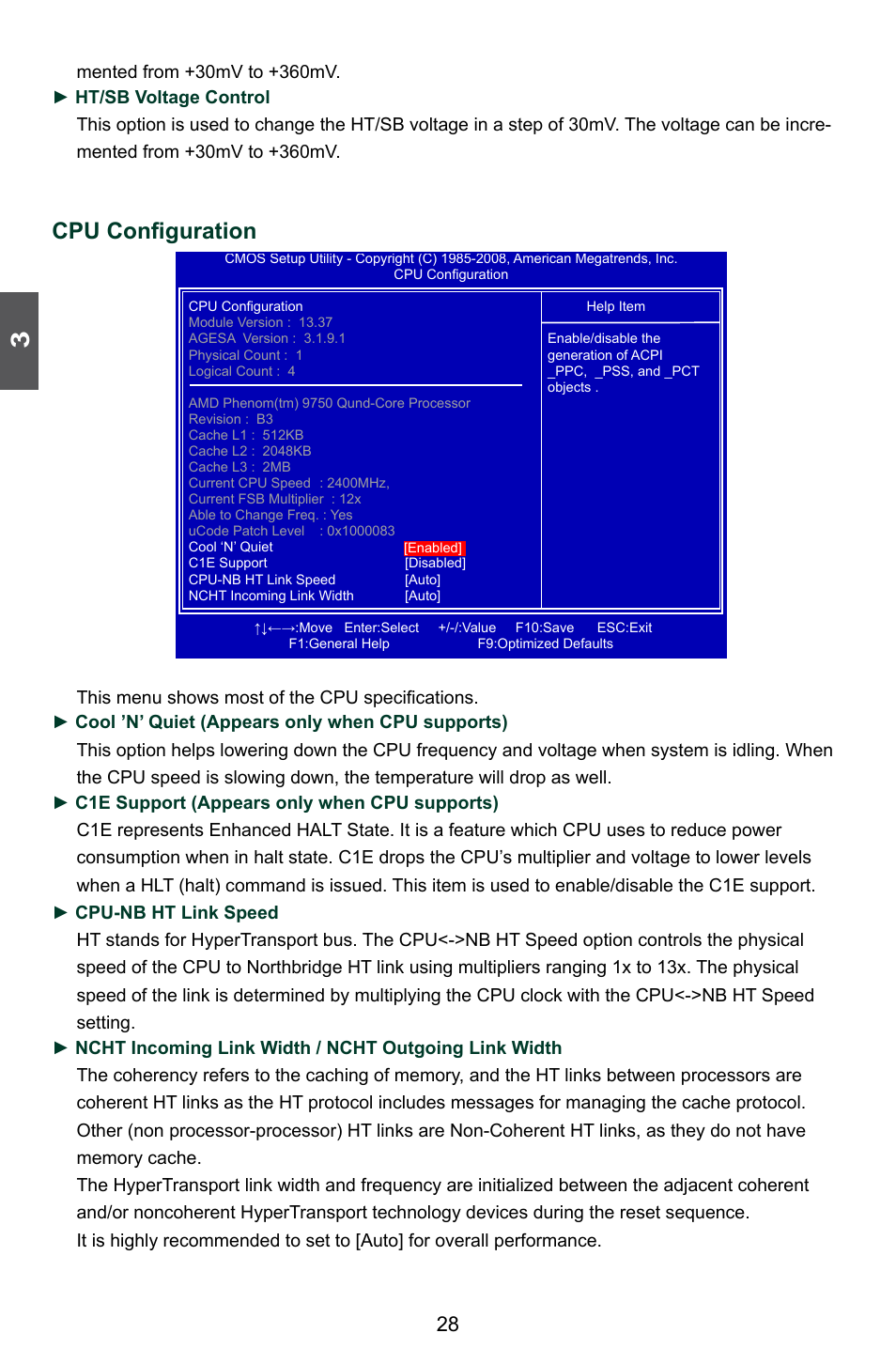 Cpu configuration | Foxconn A76ML Series User Manual | Page 35 / 105