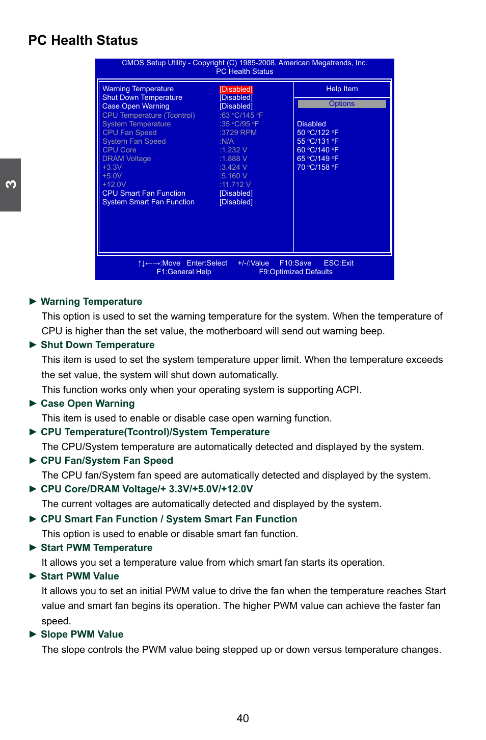 Pc health status | Foxconn A76ML Series User Manual | Page 47 / 105