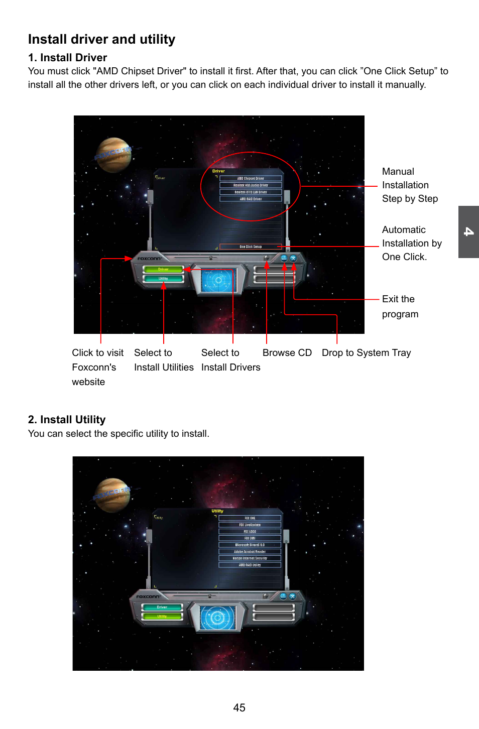 Install driver and utility | Foxconn A76ML Series User Manual | Page 52 / 105
