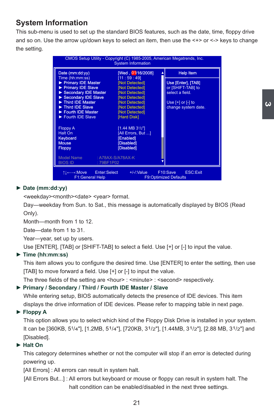 System information, 2mb, 5, 720kb, 3 | 44mb, 3, 88 mb, 3 | Foxconn A78AX-K User Manual | Page 28 / 106