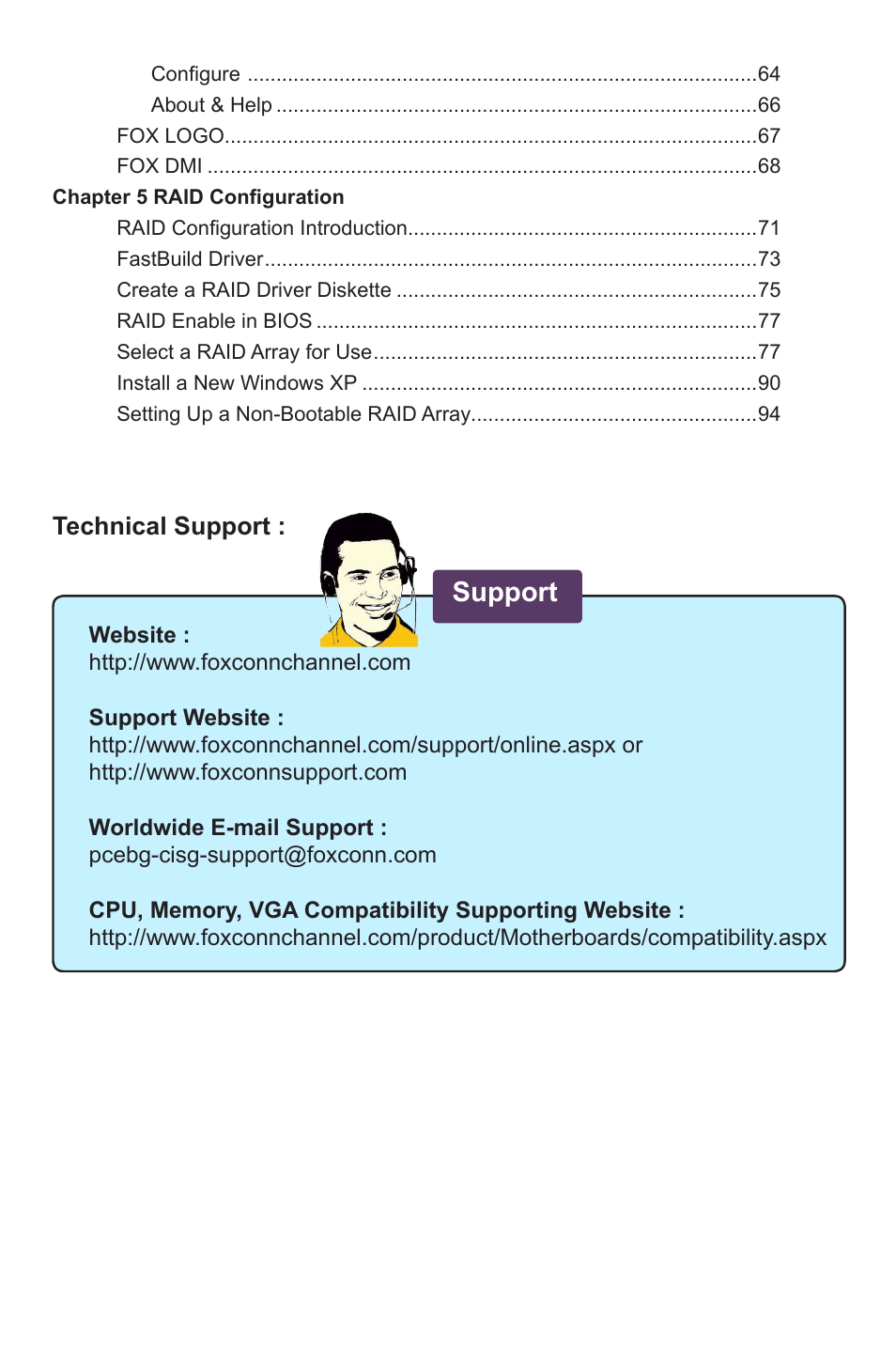 Support, Technical support | Foxconn A78AX-K User Manual | Page 7 / 106
