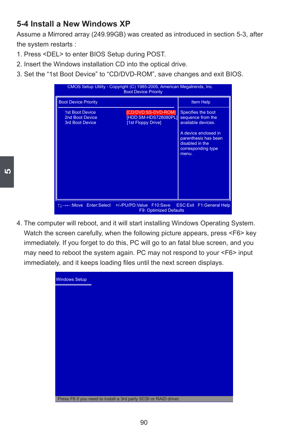 4 install a new windows xp | Foxconn A78AX-K User Manual | Page 97 / 106