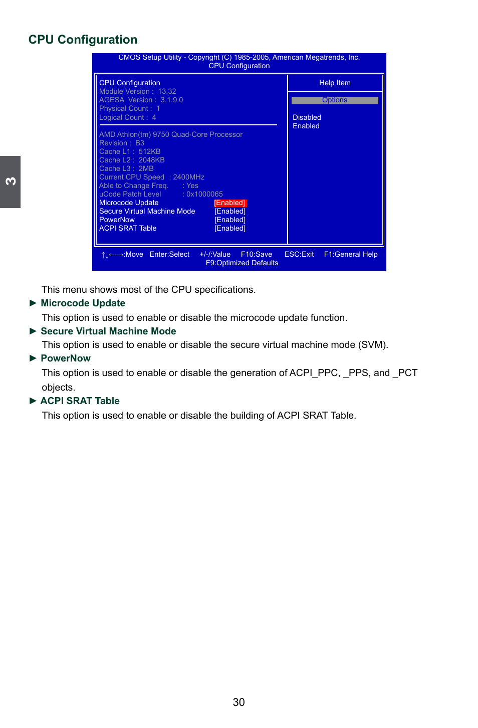 Cpu configuration | Foxconn A79A-S User Manual | Page 37 / 115
