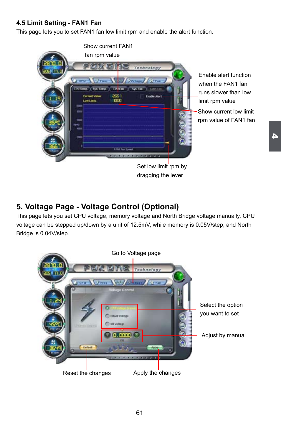 Voltage page - voltage control (optional) | Foxconn A79A-S User Manual | Page 68 / 115