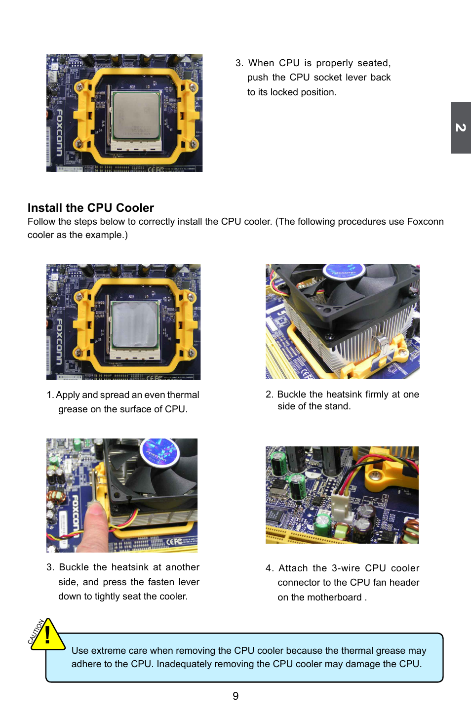 Install the cpu cooler | Foxconn M61PMX User Manual | Page 16 / 92