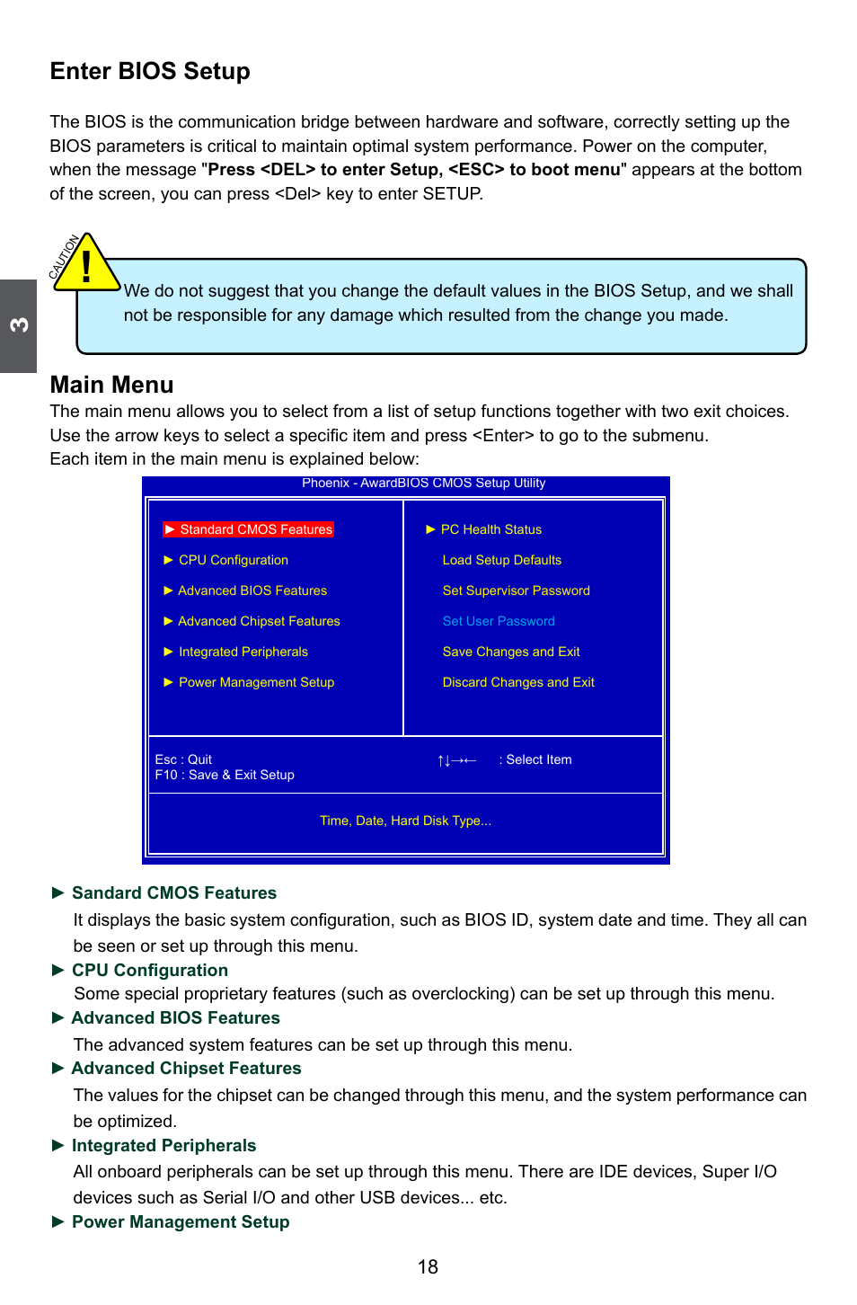 Enter bios setup, Main menu | Foxconn M61PMX User Manual | Page 25 / 92