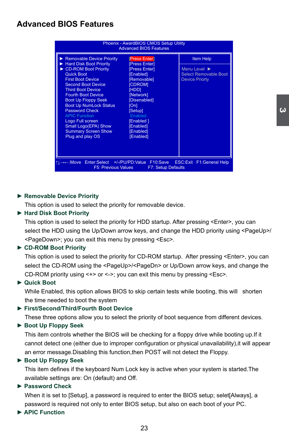 Advanced bios features | Foxconn M61PMX User Manual | Page 30 / 92