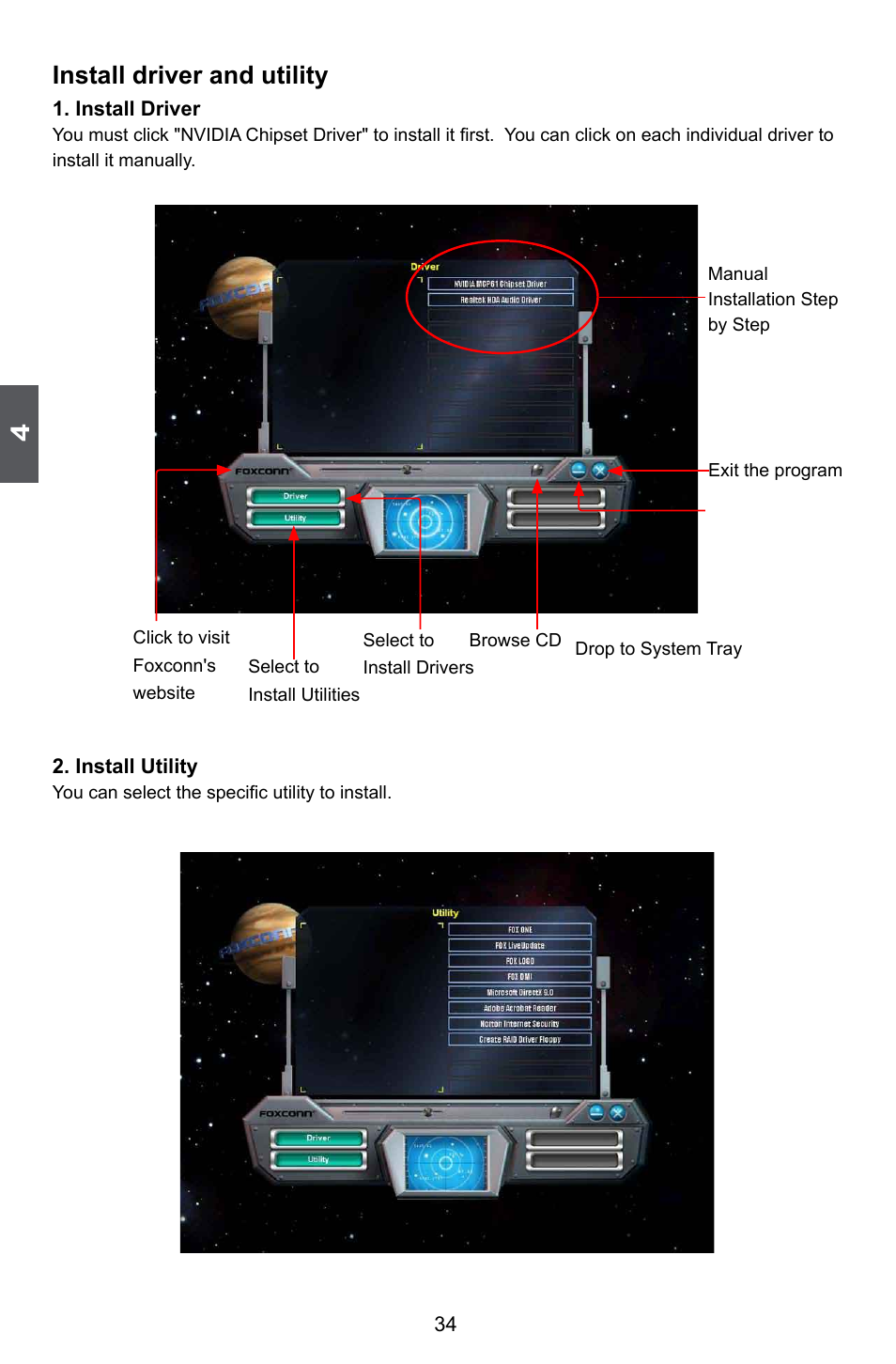 Install driver and utility | Foxconn M61PMX User Manual | Page 41 / 92