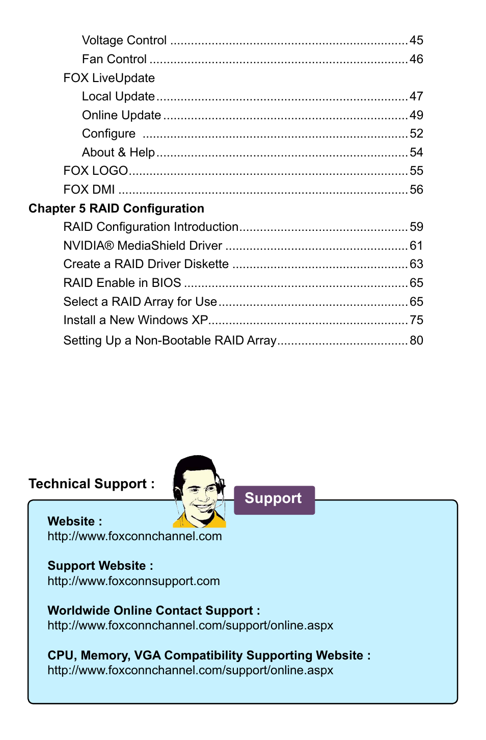 Support | Foxconn M61PMX User Manual | Page 7 / 92