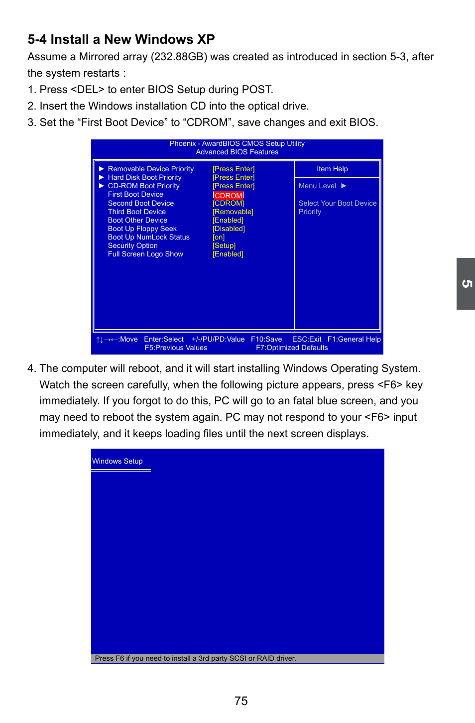 4 install a new windows xp | Foxconn M61PMX User Manual | Page 82 / 92